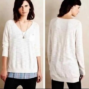 Anthro Moth Layered Mixed Media Sweater